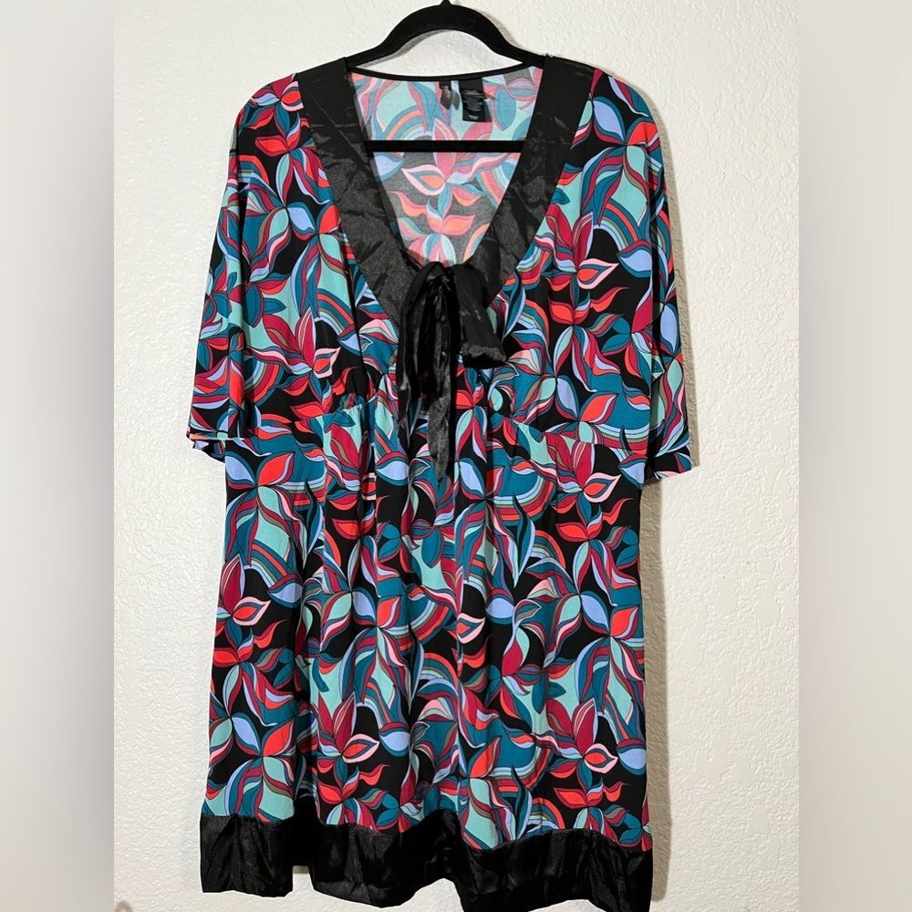 Bisou Bisou dress top mini dress long blouse dress‎ multicolor size XL